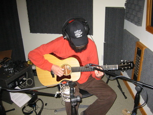 Brian Smith during a MOONSHINE BOOGIE recording session.